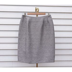 Vintage 90s Le Suit Silver Grey Midrise Pencil Skirt